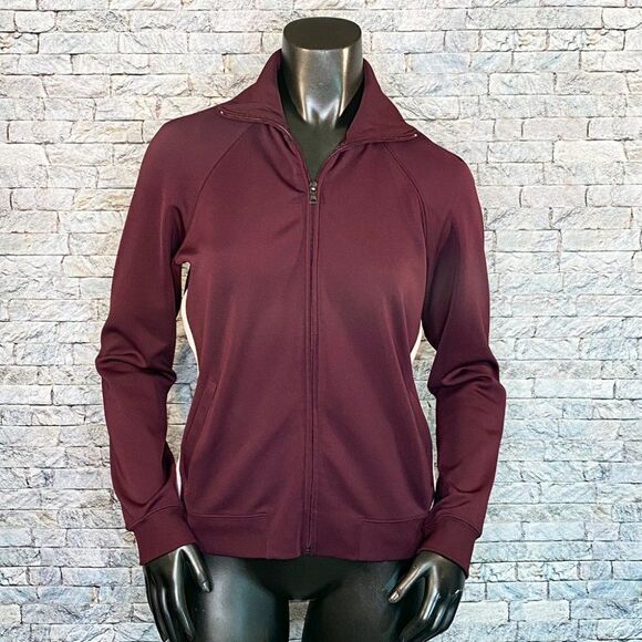 New York & Co Track Jacket Size Small Performance Wear Workout Burgundy - Picture 3 of 7